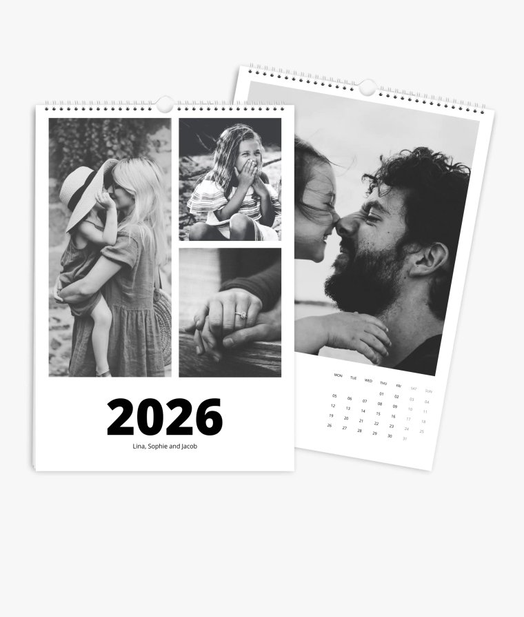 Wall calendar Black & White