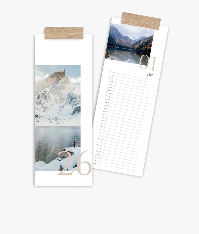 Vertical calendar Timeless