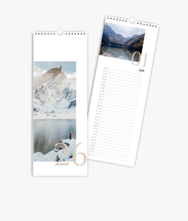 Vertical calendar Timeless