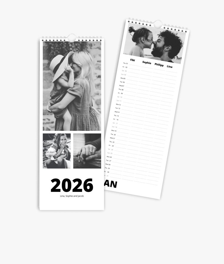 Family planner Black & White