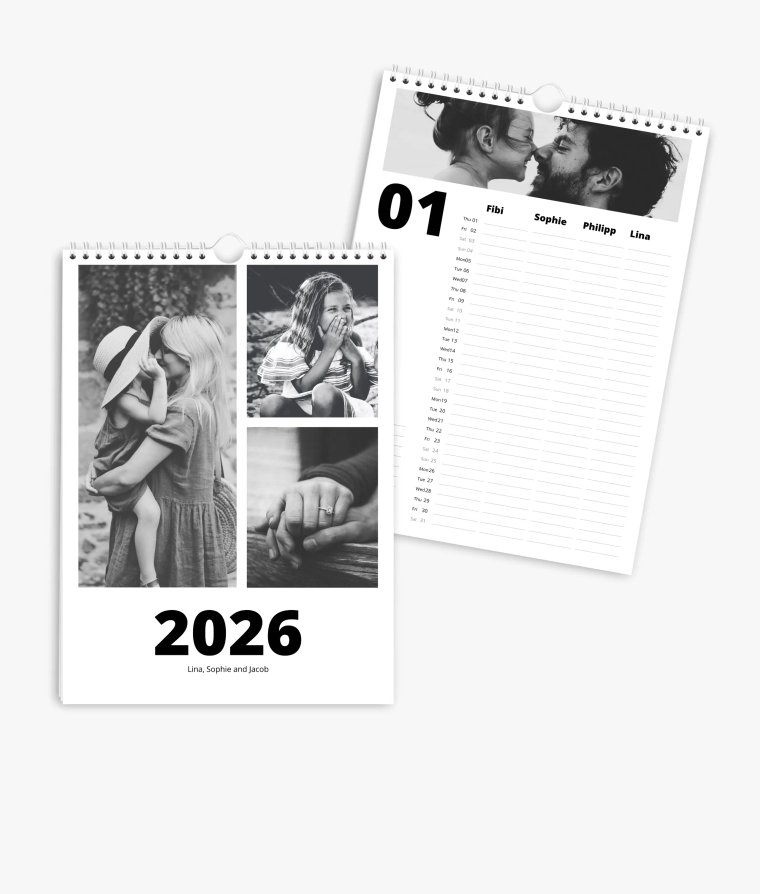 Family planner Black & White