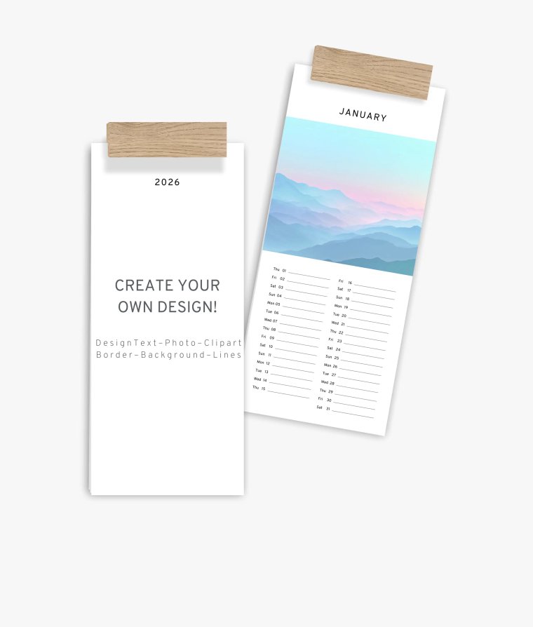 Vertical calendar Plain Blanco
