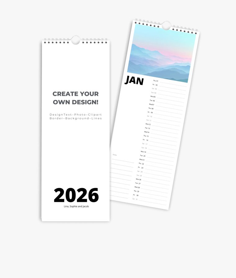 Vertical calendar Modern Blanco