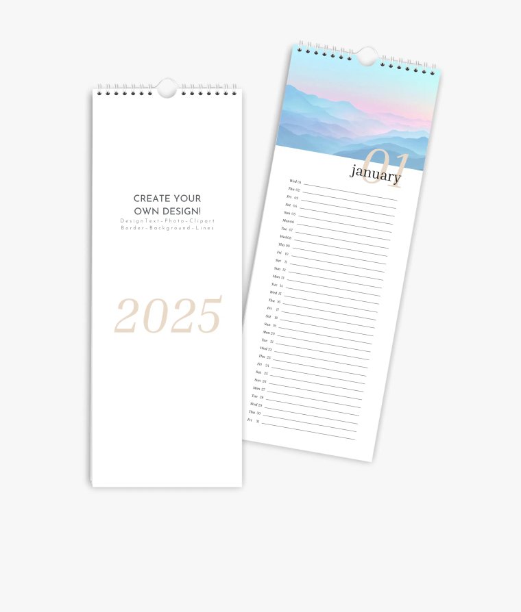 Vertical calendar Editorial Blanco