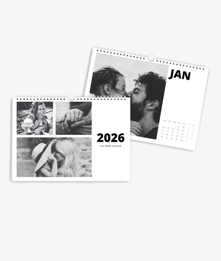 Wall calendar Black & White
