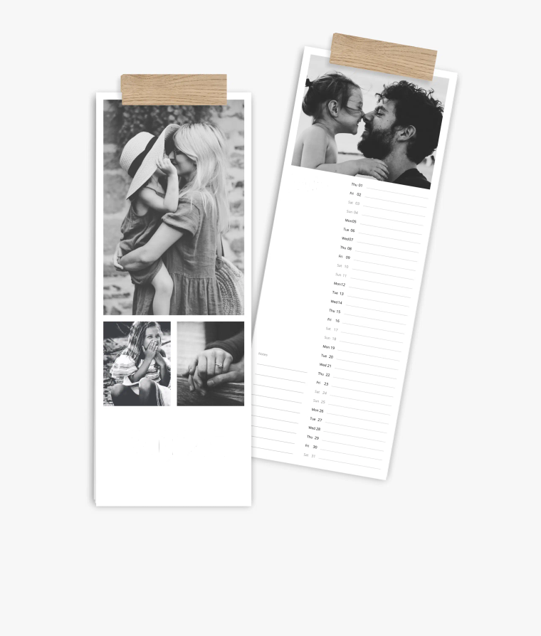 Vertical calendar Black & White