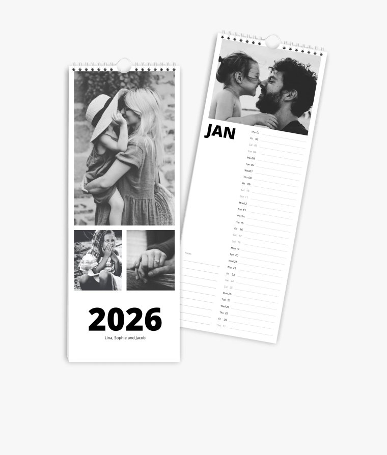 Vertical calendar Black & White