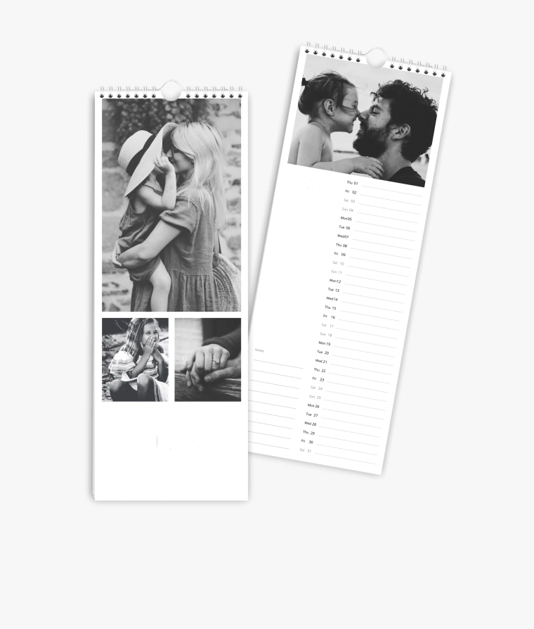 Vertical calendar Black & White