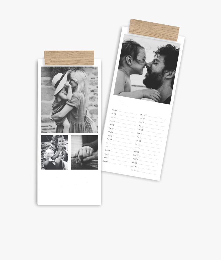 Vertical calendar Black & White