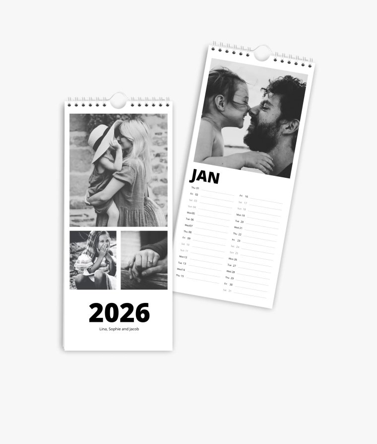 Vertical calendar Black & White