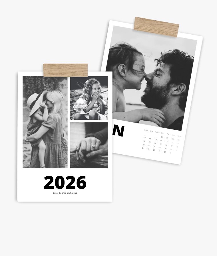 Wall calendar Black & White