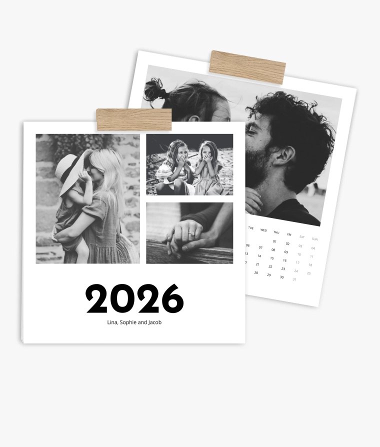 Wall calendar Black & White