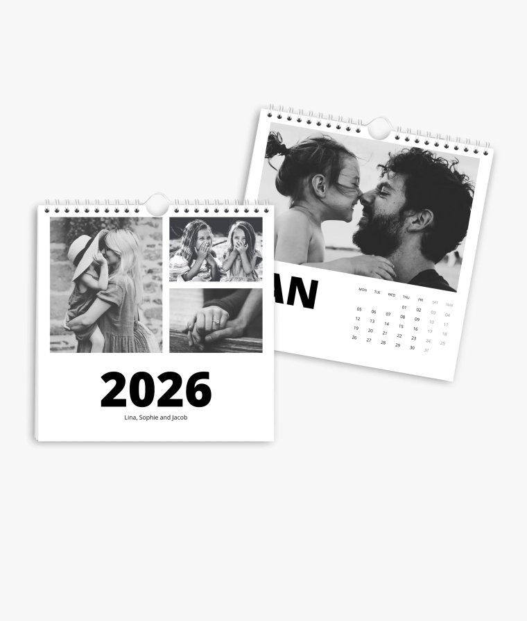 Wall calendar Black & White