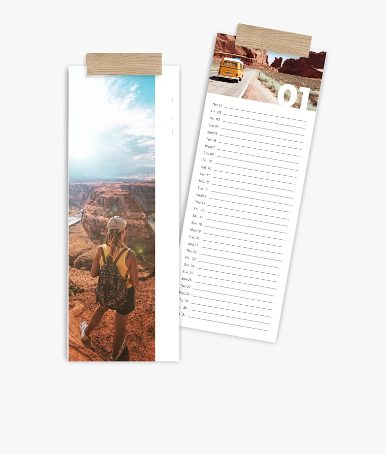 Vertical calendar Road Trip