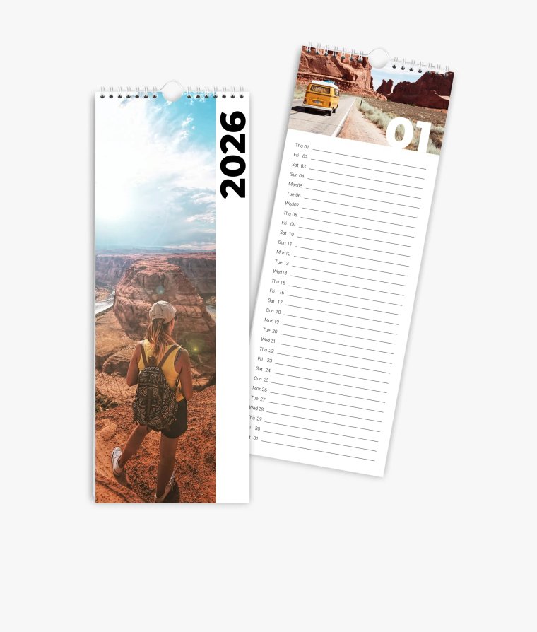 Vertical calendar Road Trip