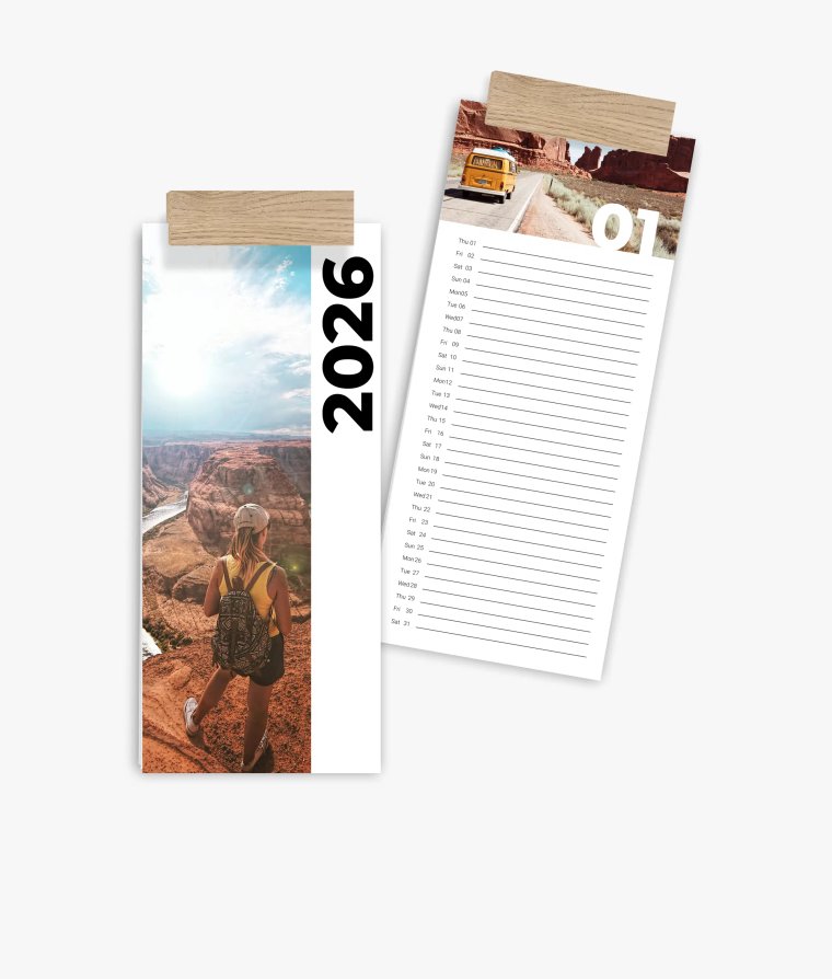 Vertical calendar Road Trip