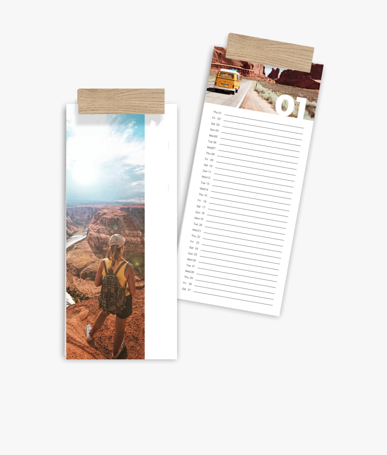 Vertical calendar Road Trip