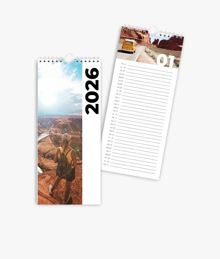 Vertical calendar Road Trip