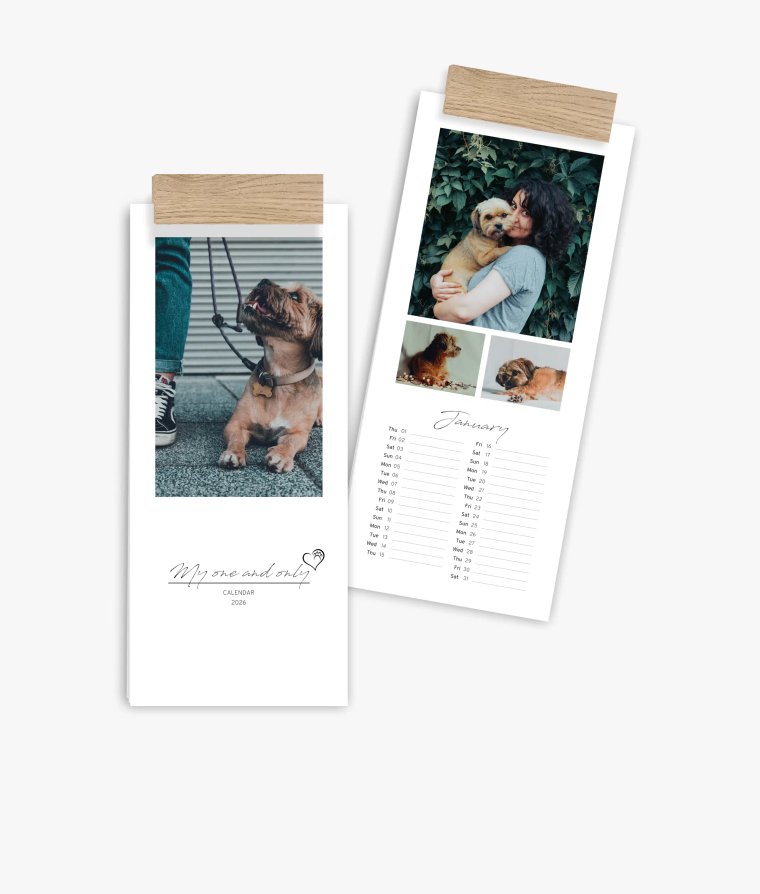 Vertical calendar 4 paws