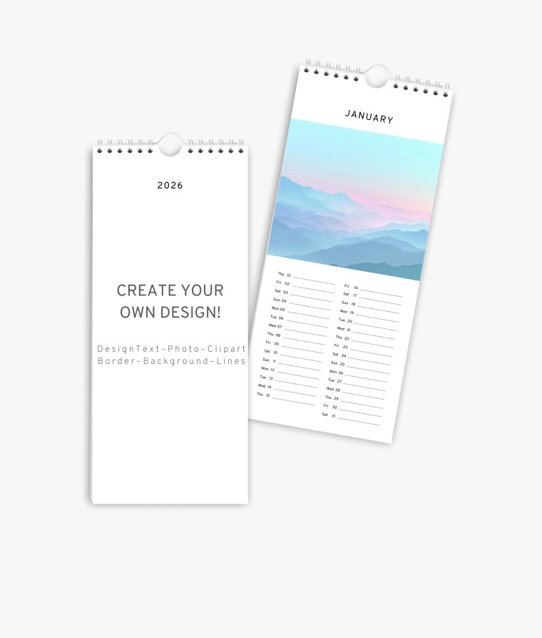 Vertical calendar Plain Blanco