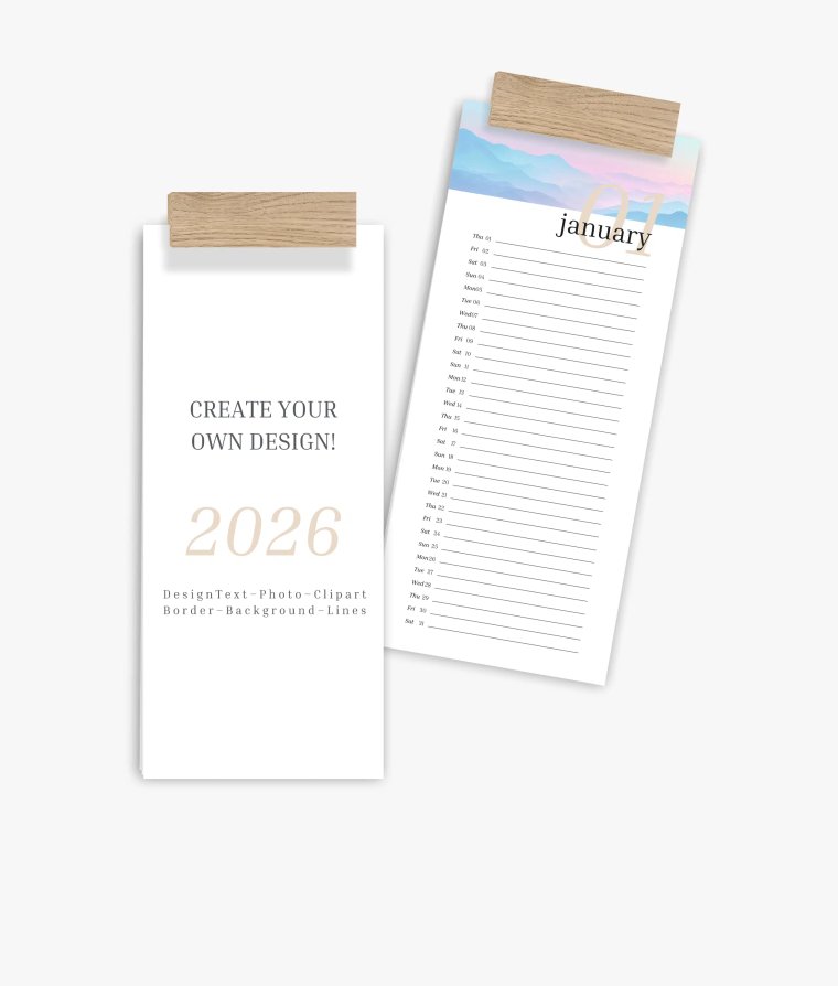 Vertical calendar Editorial Blanco