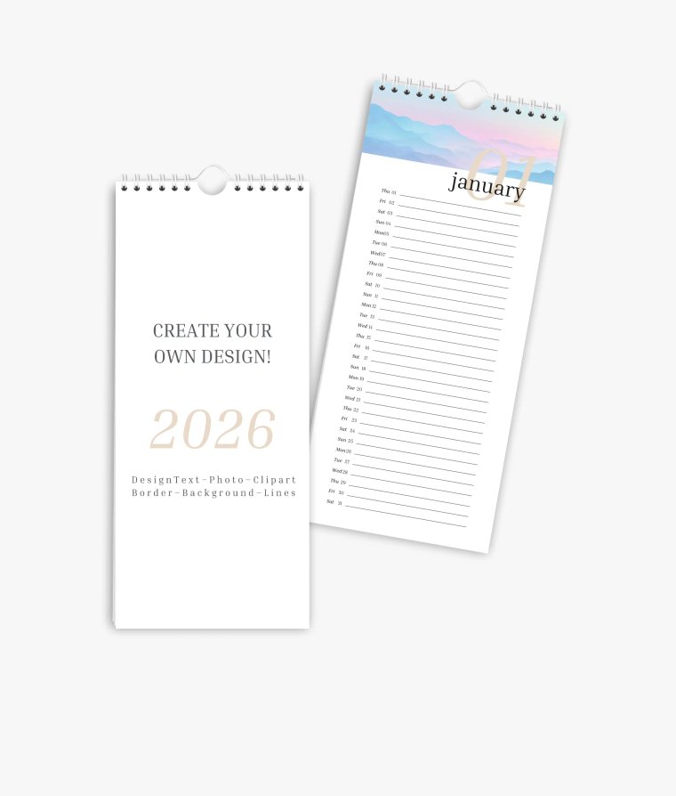 Vertical calendar Editorial Blanco