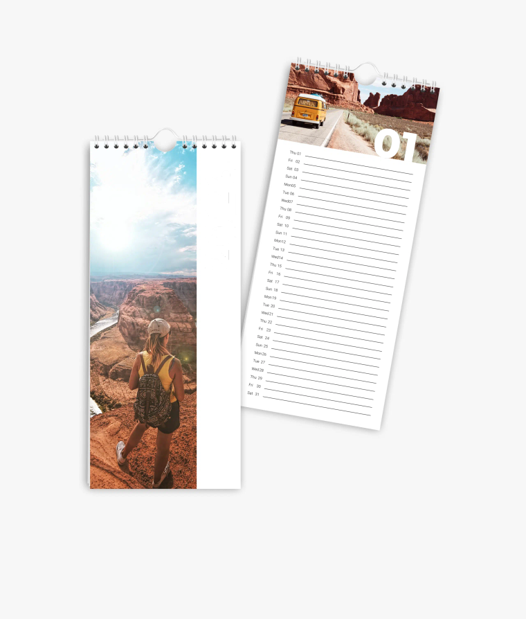 Vertical calendar Road Trip