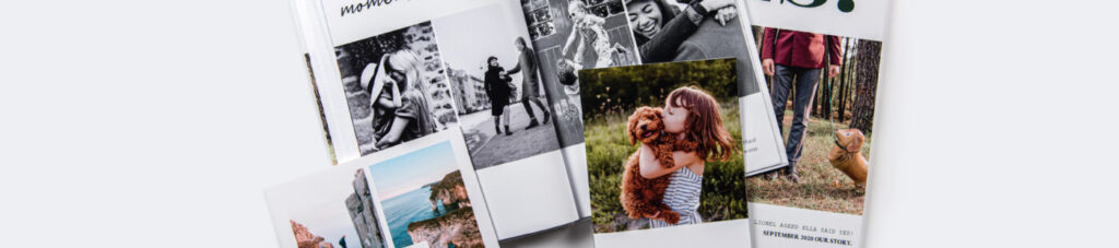 Different photo books with a variation of pictures